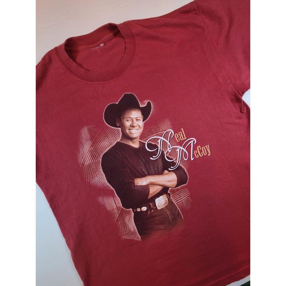Neal McCoy Country Music Singer Cowboy Hat Graphic T-Shirt Red‎  Large Vintage